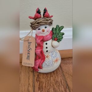 Jim Shore Heartwood Creek Snowman Figurine with Red Scarf - New W/ Tag!